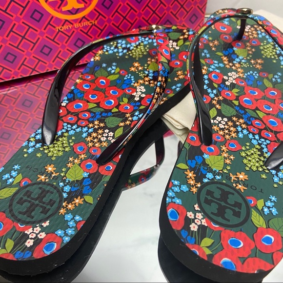 Tory Burch Darling Floral Thin Flip Flops - Picture 8 of 8